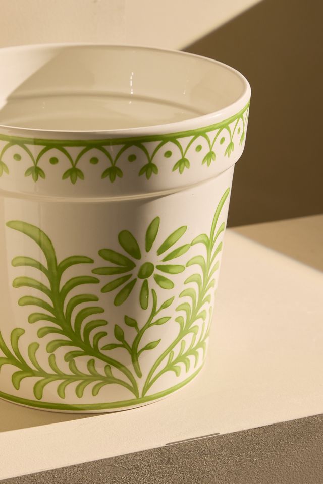 Vaso in Ceramica Smaltata con Motivo Floreale #1