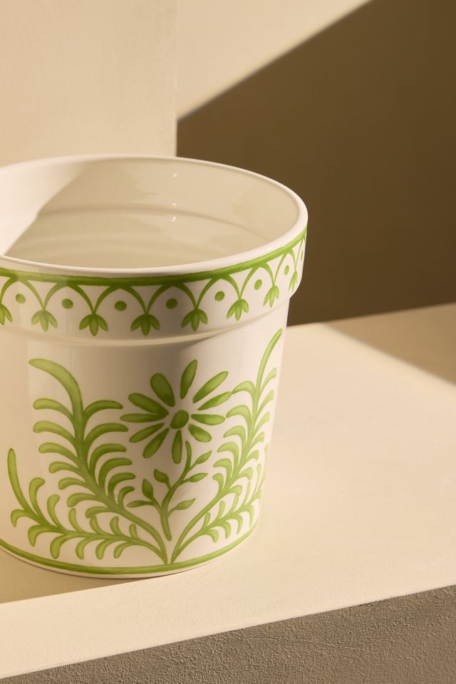 Vaso in Ceramica Smaltata con Motivo Floreale #3