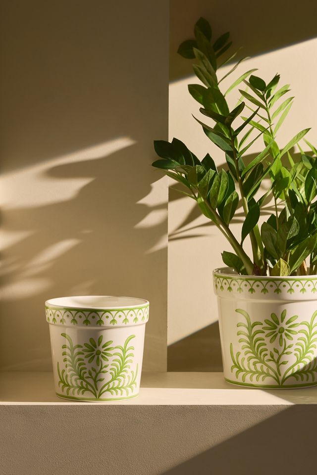 Vaso in Ceramica Smaltata con Motivo Floreale #4