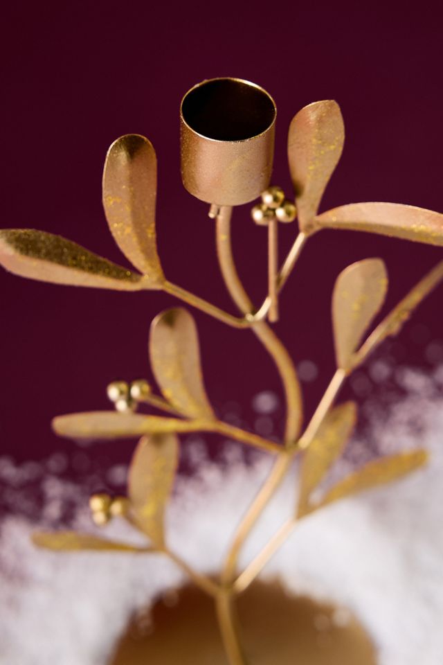 Gold Leaf Candle Holder #1