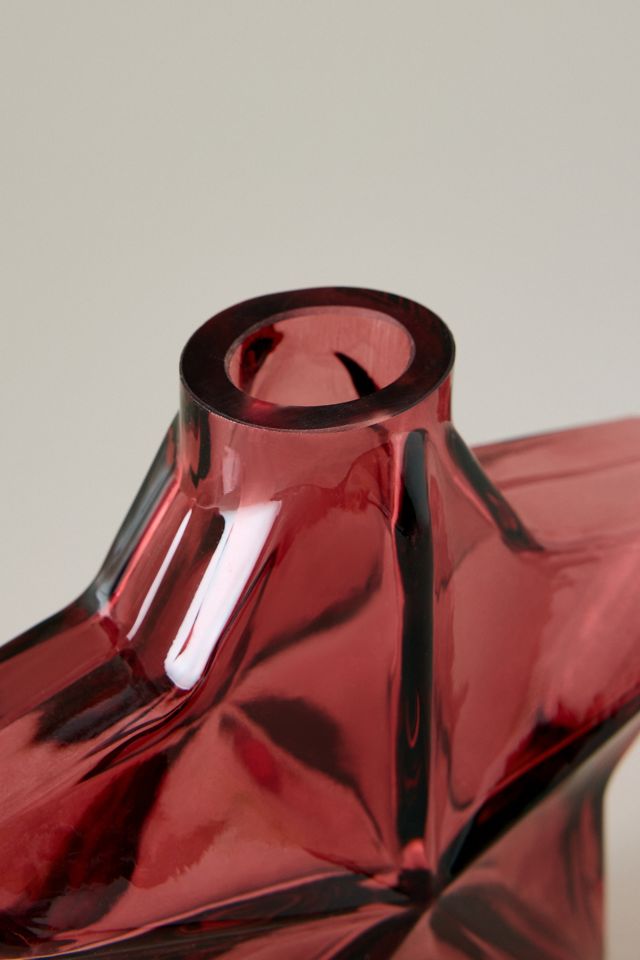Vase en verre étoile rose #1