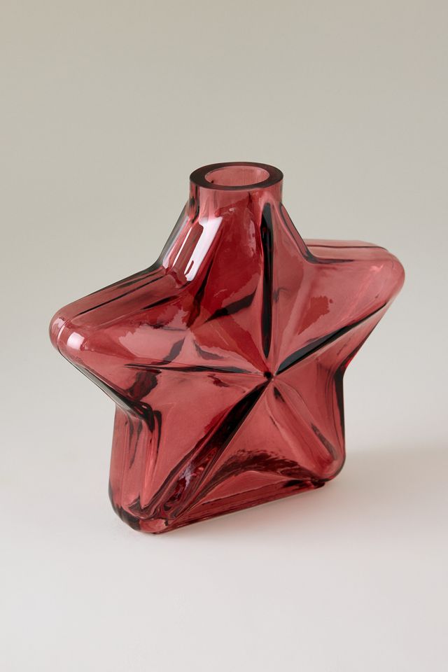 Vase en verre étoile rose #2