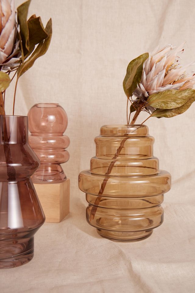 Ribbed Tinted Glass Vase Anthropologie UK