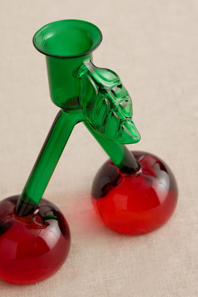 Bougeoir en verre cerise Anna + Nina #2