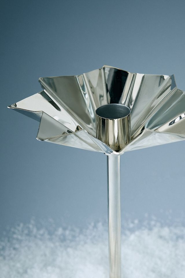 Anna + Nina Tall Frilly Argent Candle Holder #2