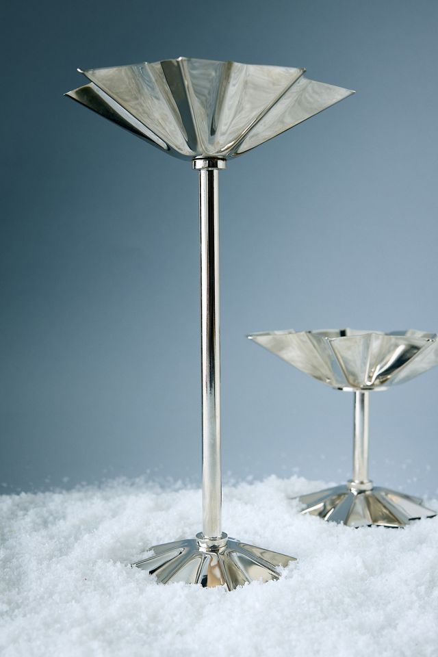 Anna + Nina Tall Frilly Argent Candle Holder #1