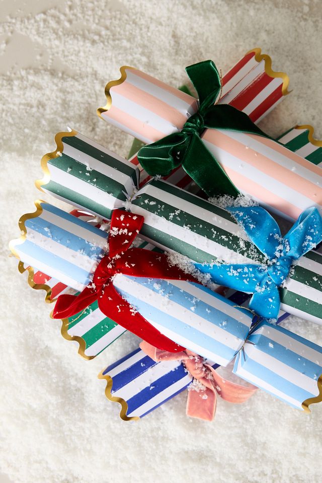 Meri Meri Galletas Navideñas de Lazo de Terciopelo a Rayas, Paquete de 6 #1