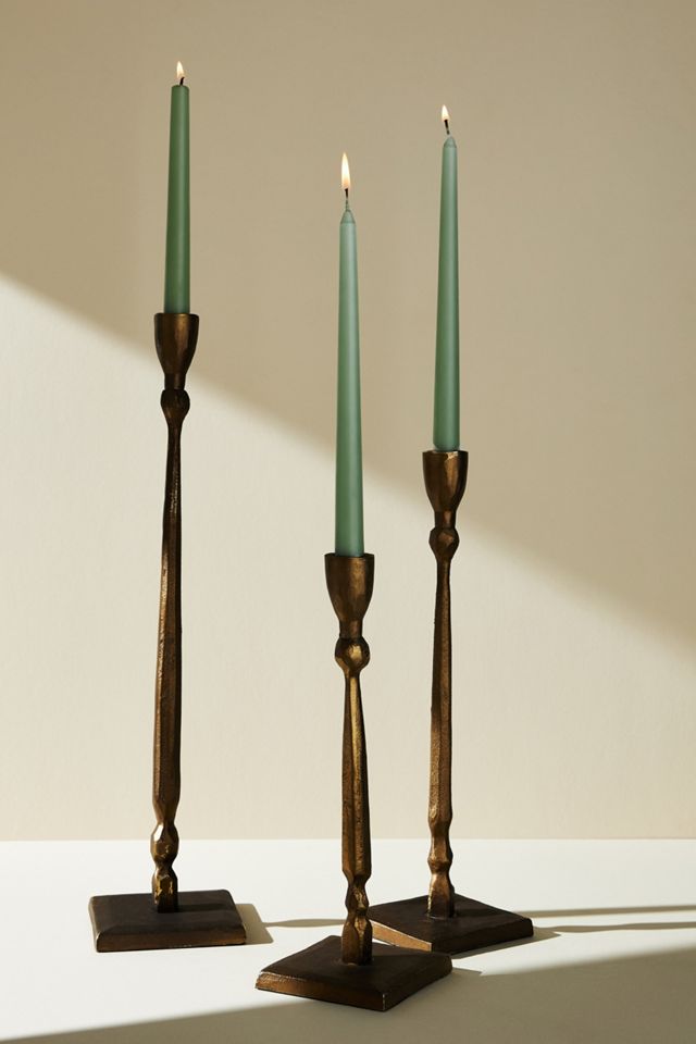 Hammered Metal Taper Candlestick #1