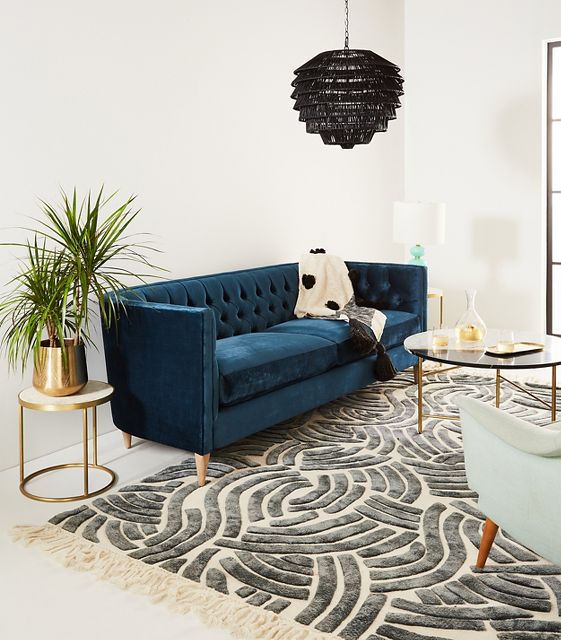 Anthropologie velvet deals couch