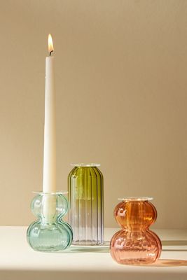Alpine Glass Taper Candlestick