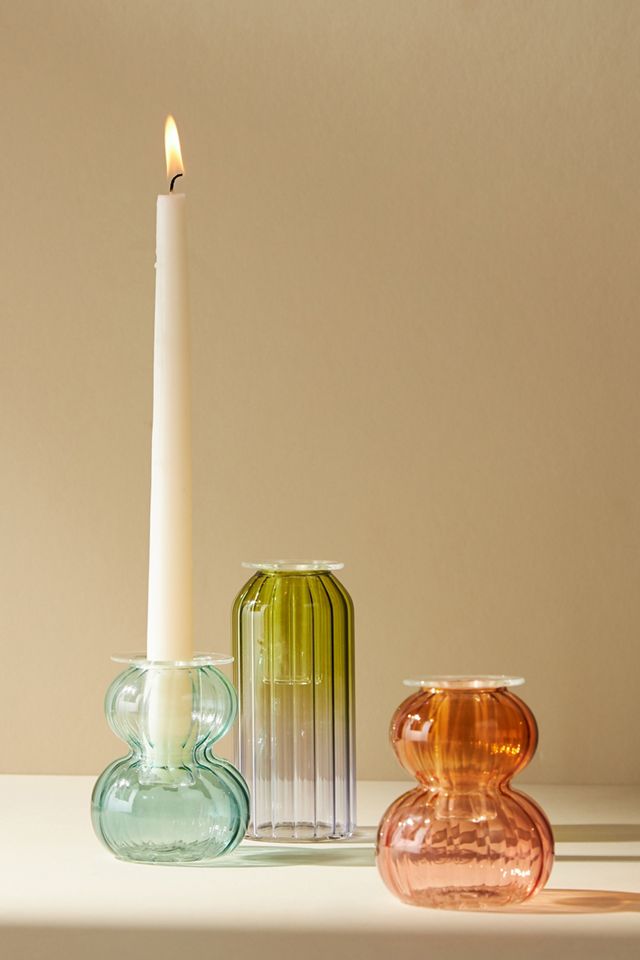 Alpine Glass Taper Candlestick