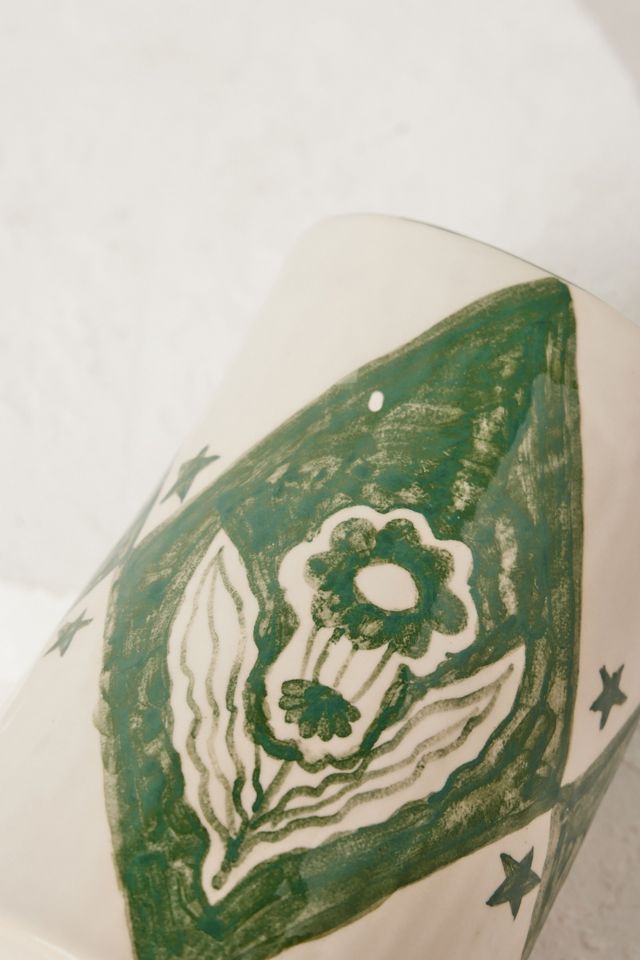 Poppy Almond for Damson Madder Hand-Painted Floral Round Ceramic Vase #1