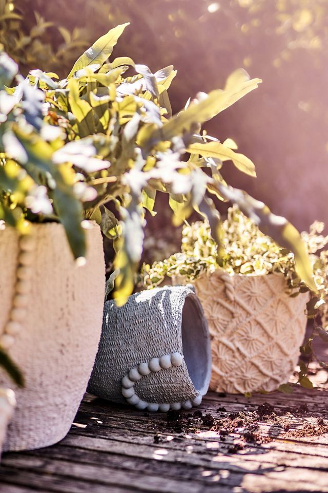 Macrame Cement Planter #9