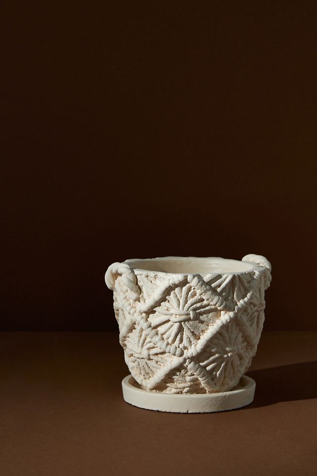 Macrame Cement Planter #1