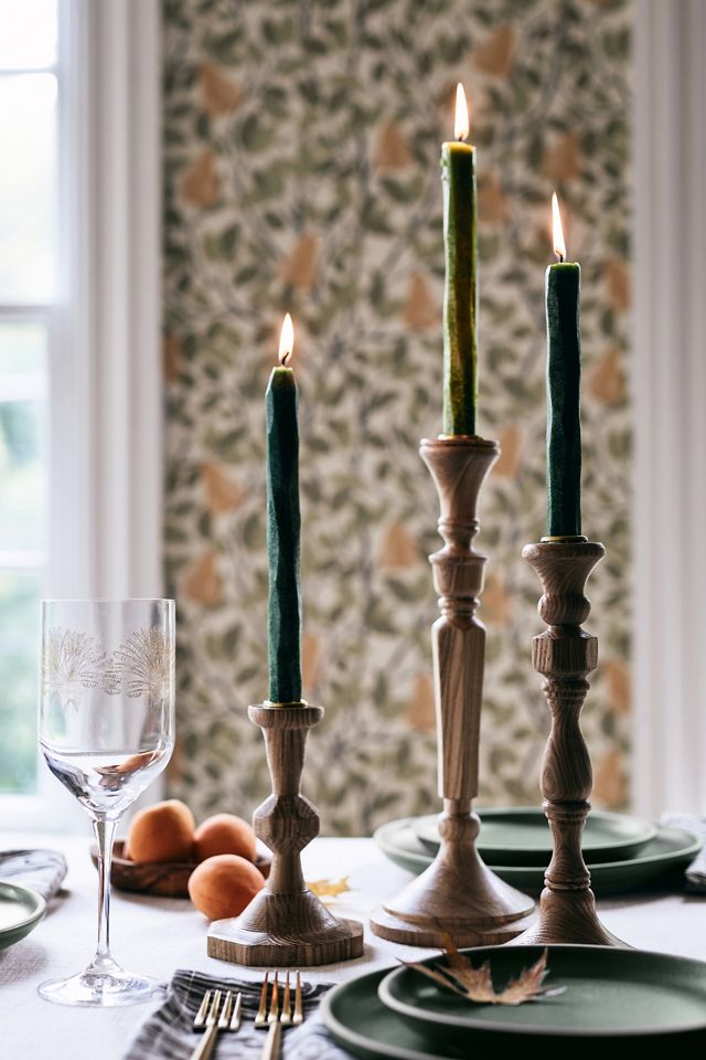 Aria Wooden Taper Candlestick #9