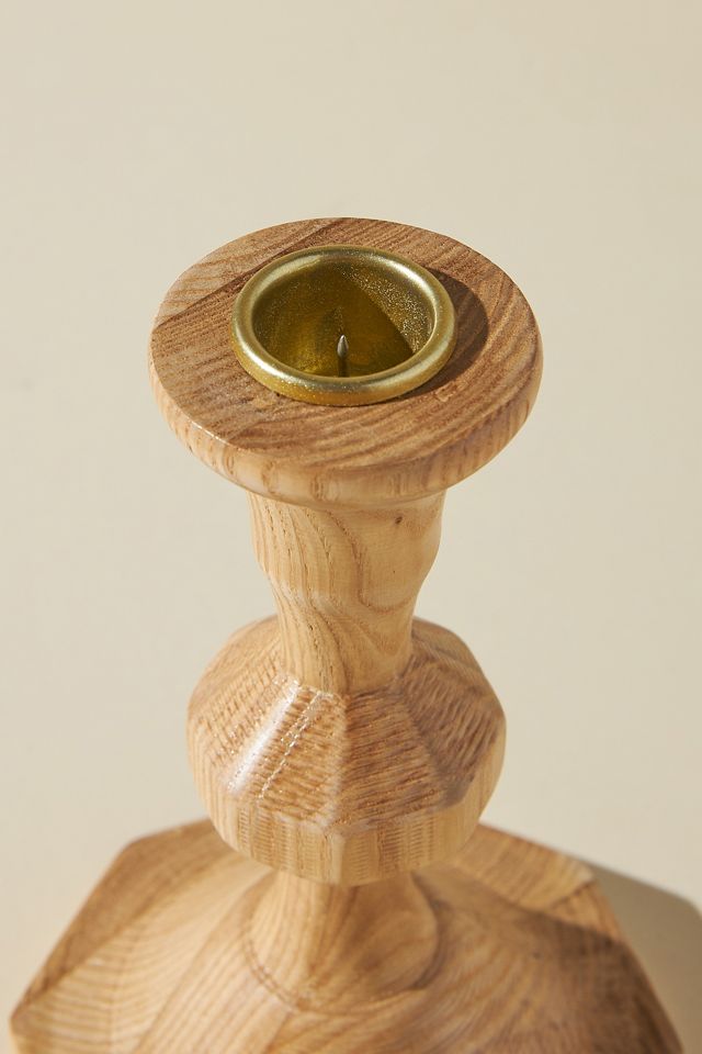 Aria Wooden Taper Candlestick #3