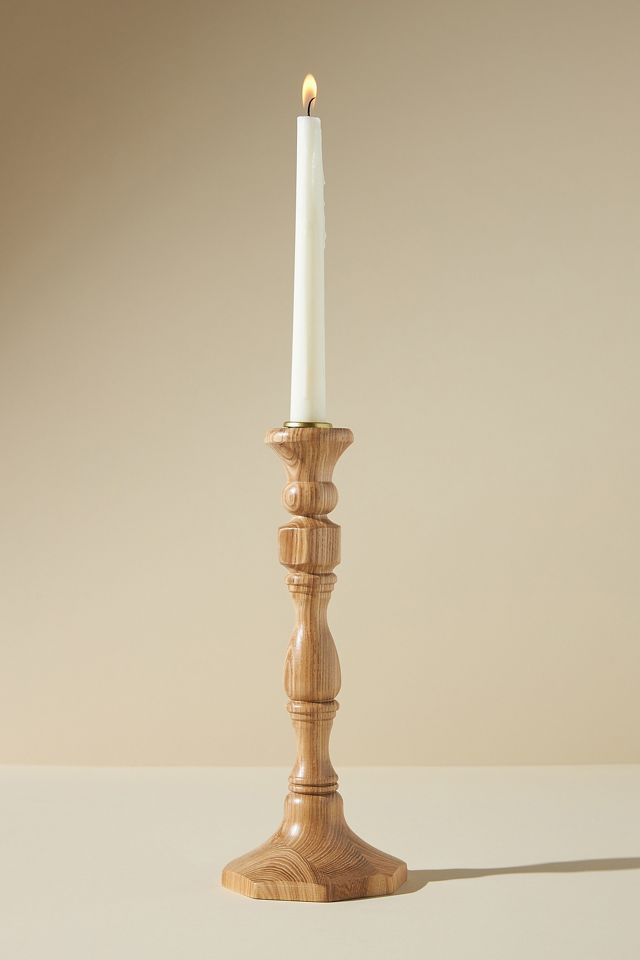 Aria Wooden Taper Candlestick #4