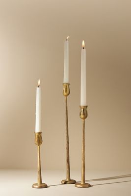 Aurora Gold Metal Taper Candle Holder