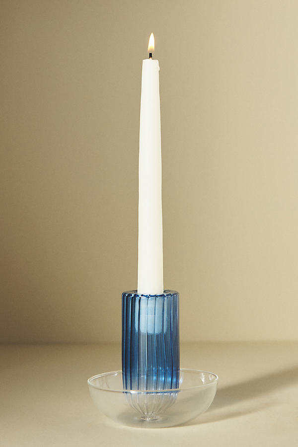 Anthropologie Calle Candle Holder In Blue