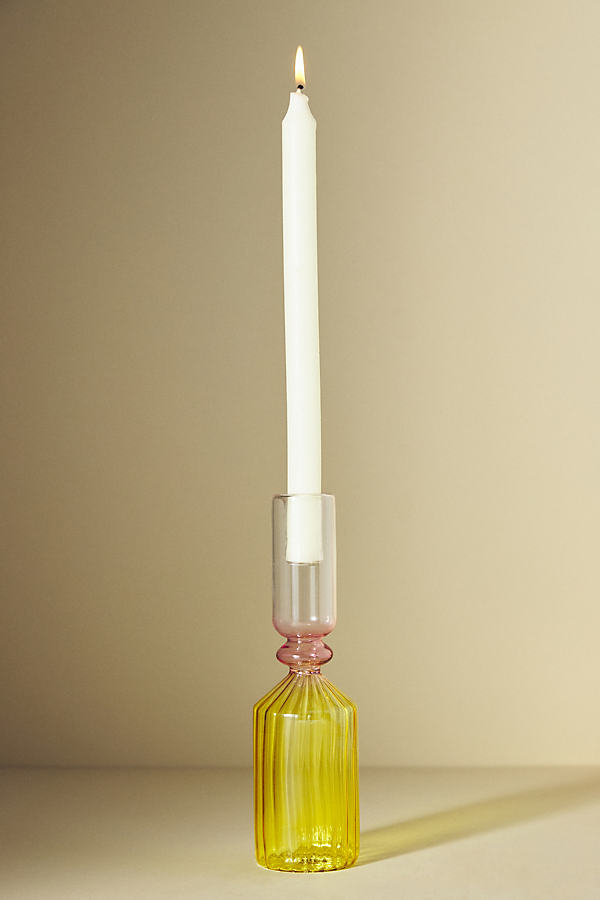 Anthropologie Calle Candle Holder In Yellow