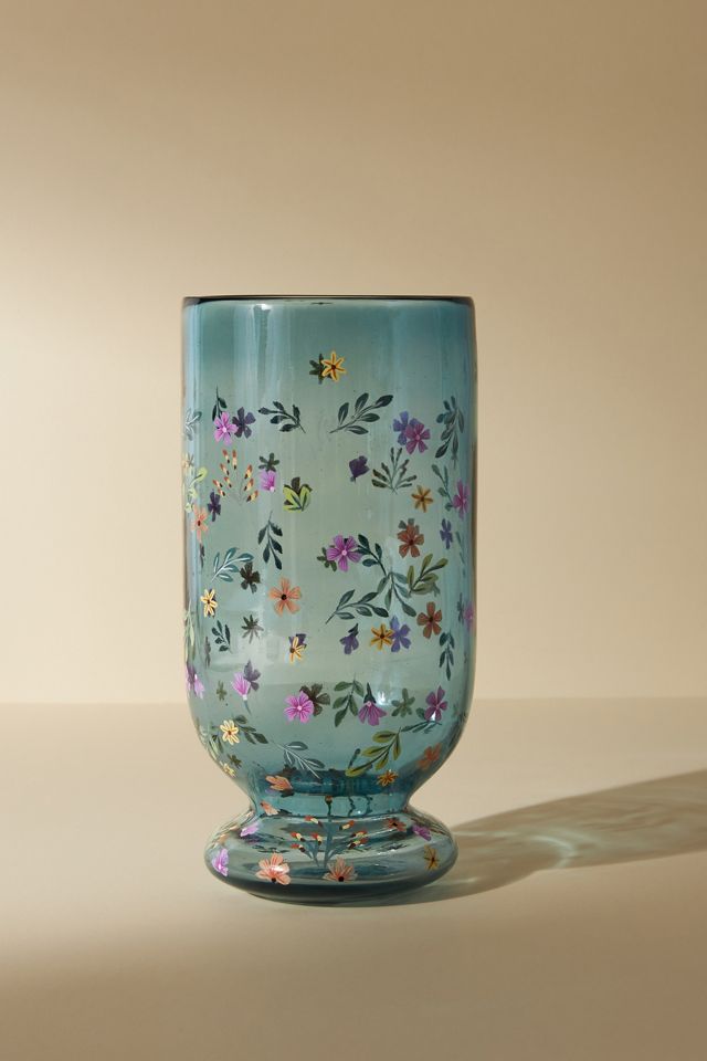 Floral Glass Hurricane #2