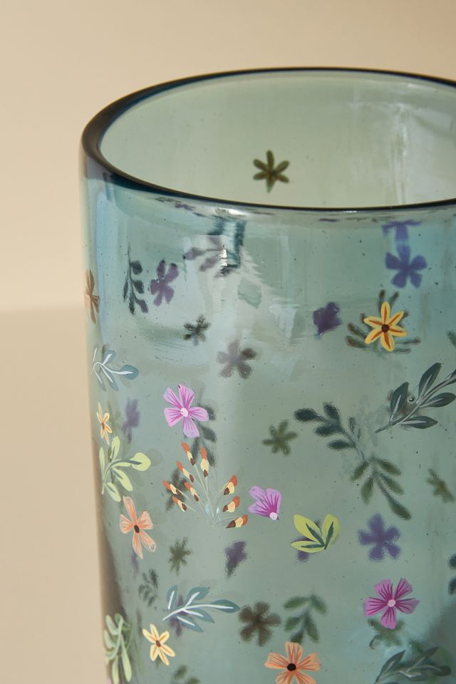 Floral Glass Hurricane #3