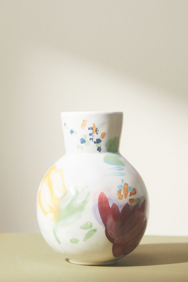 Handpainted Aquafina Vase