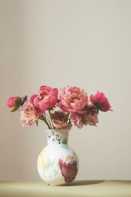 Handpainted Aquafina Vase