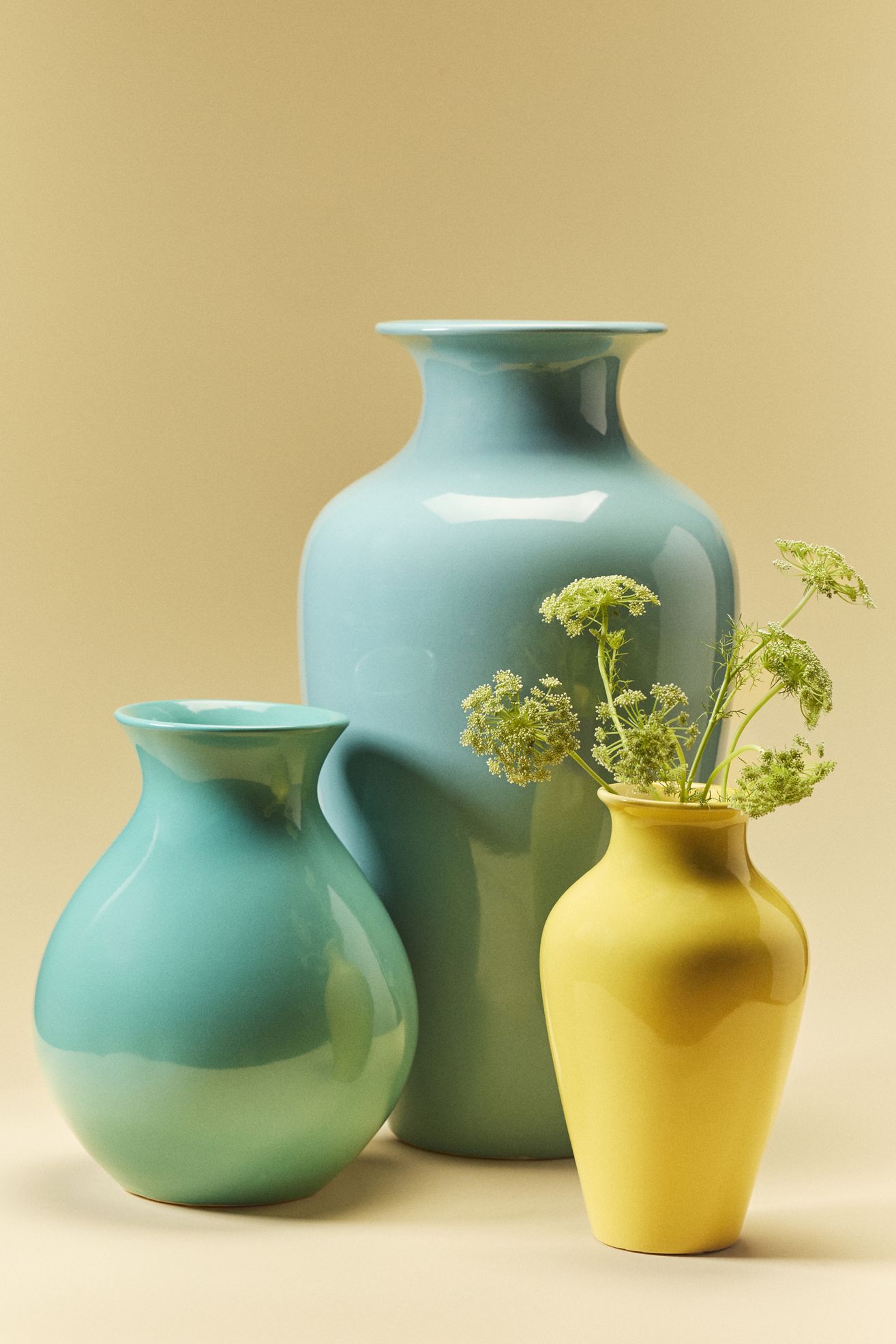 Ceramic Doann Vase - Green, Assorted