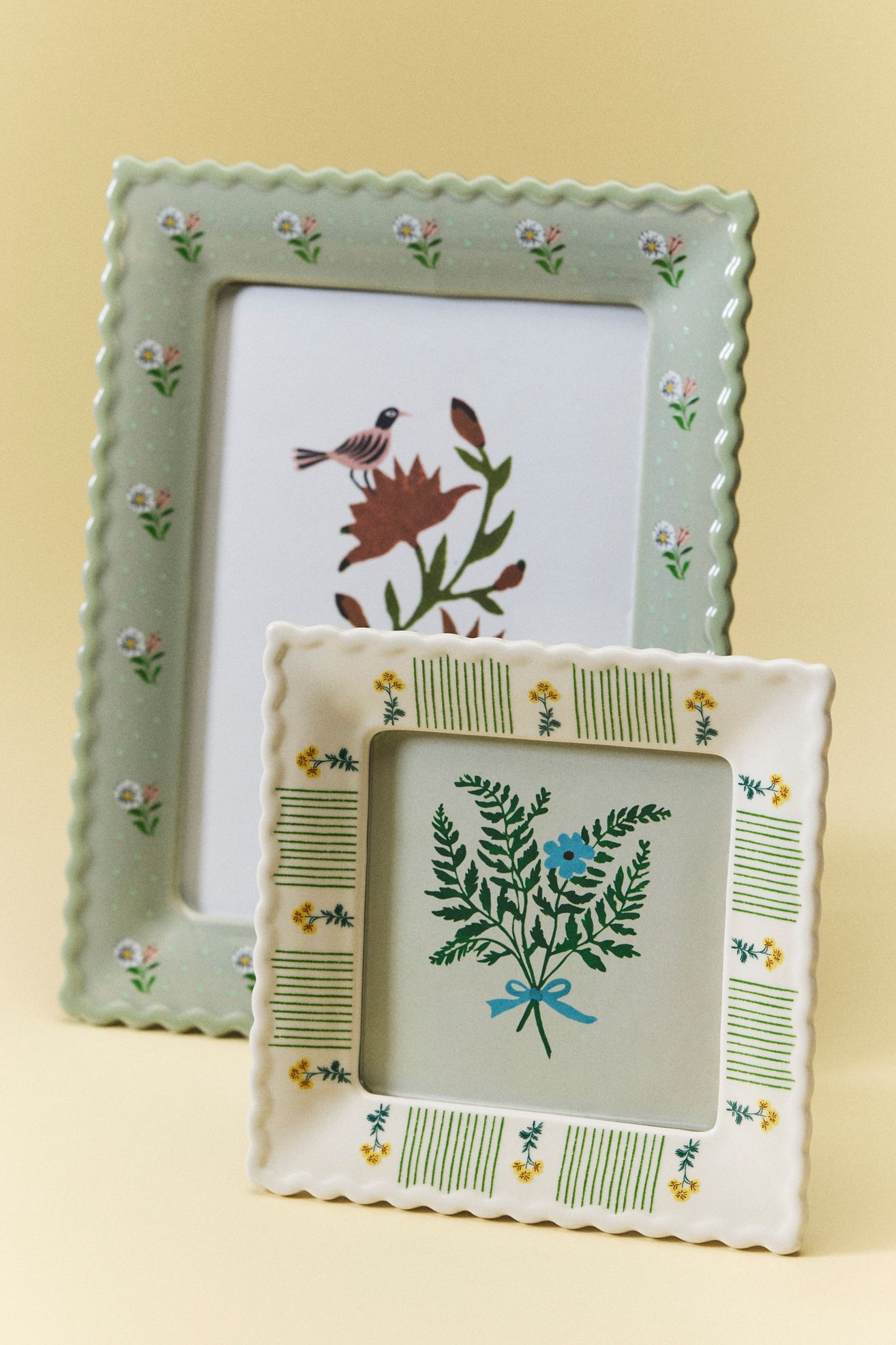 Georgia Floral Ceramic Frame - White, Standard