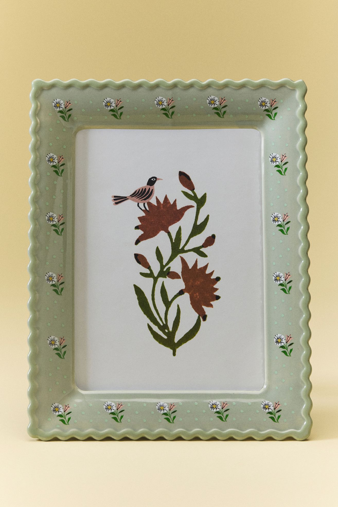 Georgia Floral Ceramic Frame - Sage, Standard, 5' X 7'