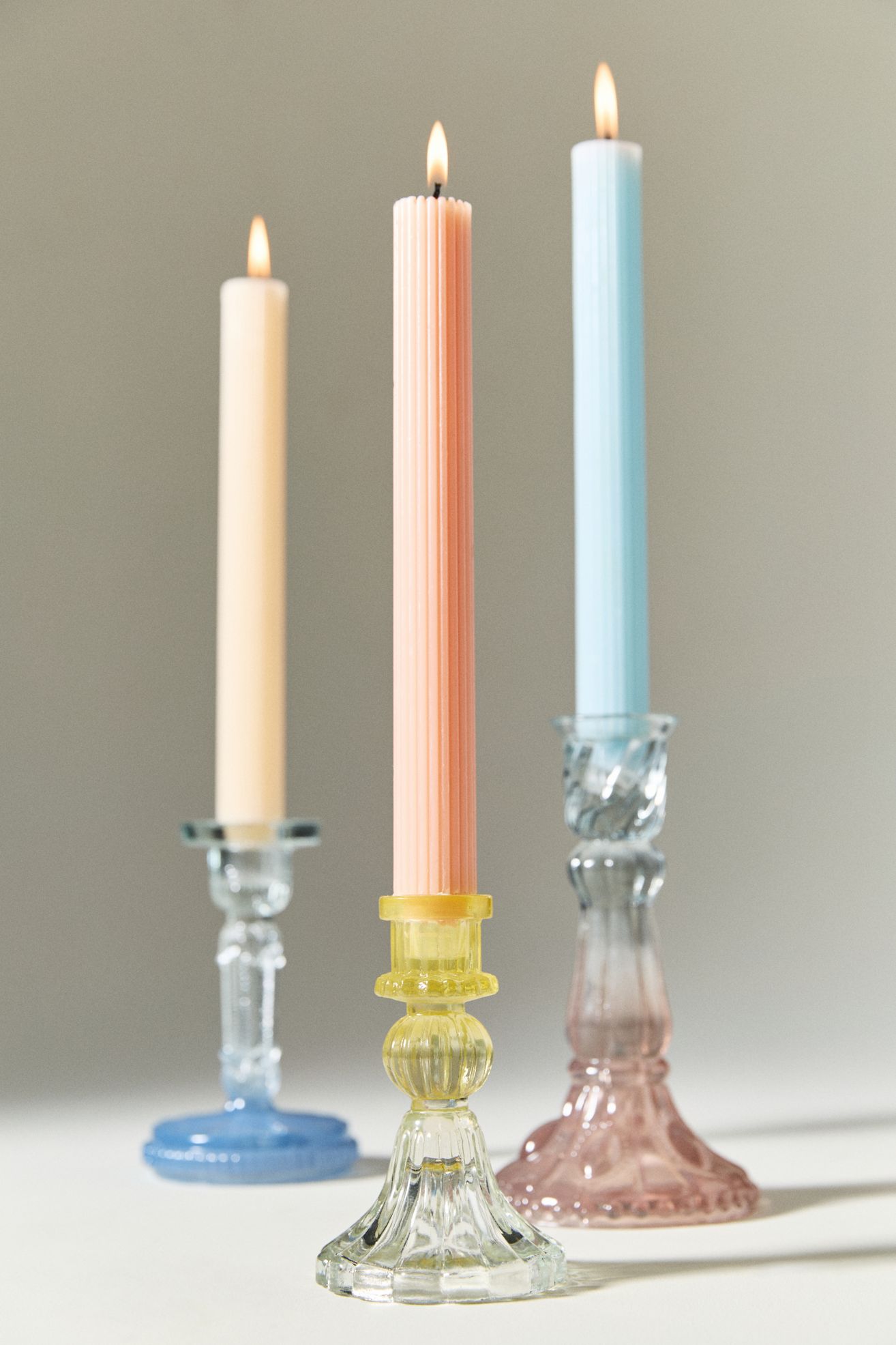 Ombre Glass Candle Holder - Blue, Assorted