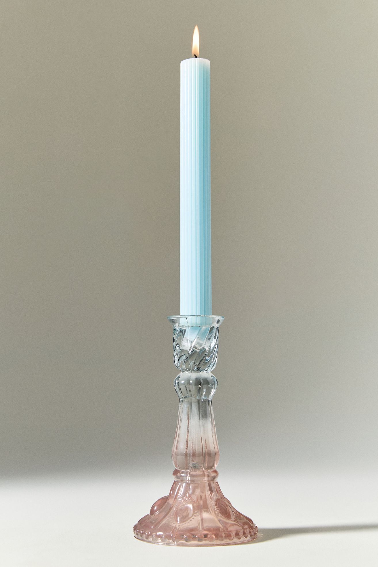 Ombre Glass Candle Holder - Pink - Large, Assorted
