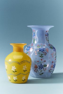 Scandi Floral Glass Vase