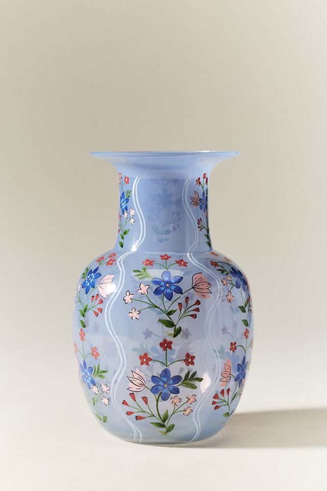 Scandi Floral Glass Vase #2