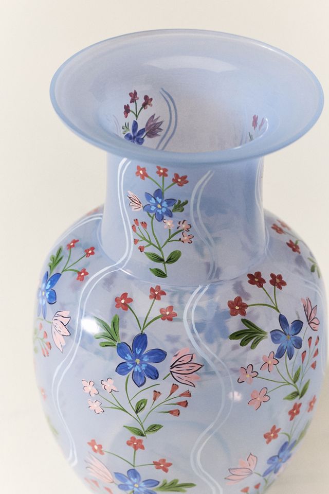 Scandi Floral Glass Vase | AnthroHome