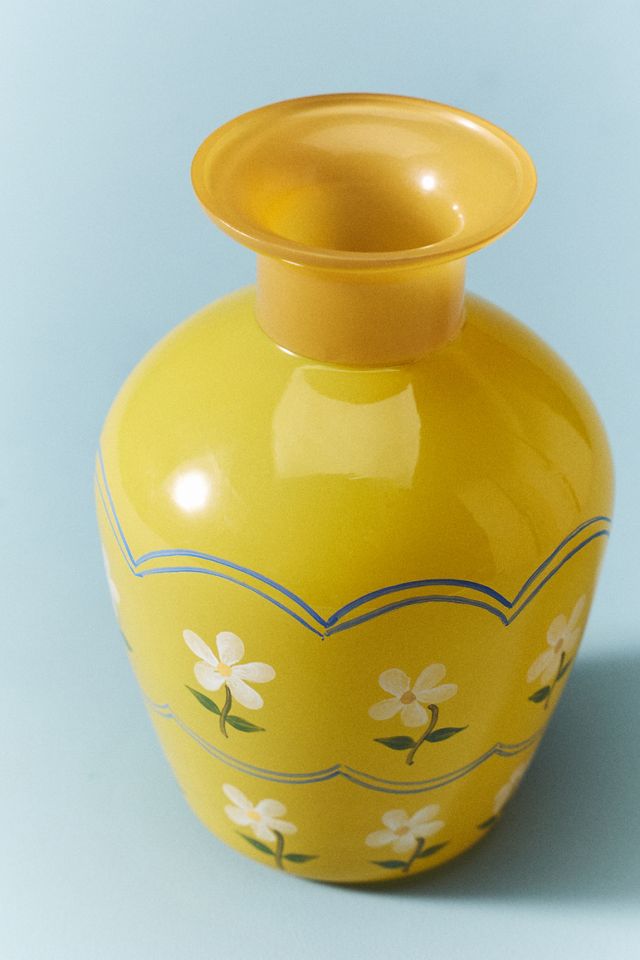 Scandi Floral Glass Vase | AnthroHome