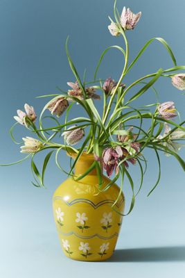 Scandi Floral Glass Vase