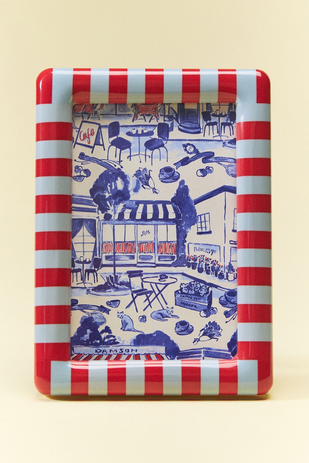 Striped Damson Madder Frame - Red Stripe, 4" X 6"