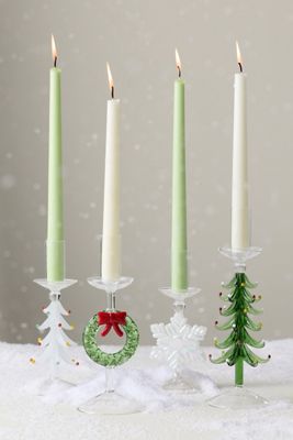 Yuletide Glass Candle Holder
