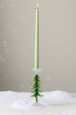 Yuletide Glass Candle Holder