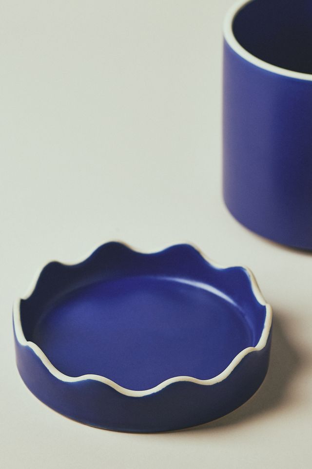 Pissaro Scalloped Ceramic Pot #1
