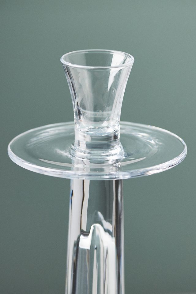 Large Decorator Ribbed Glass Candle Holder #4