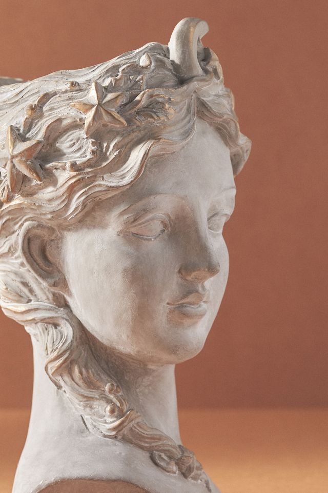 Celestial Grecian Bust Cement Pot #2