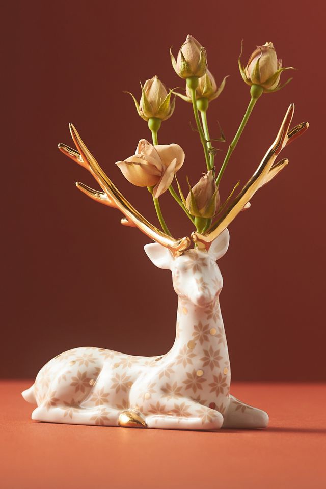 Winterland Animal Ceramic Pattern Bud Vase #1