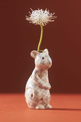 Winterland Animal Ceramic Pattern Bud Vase