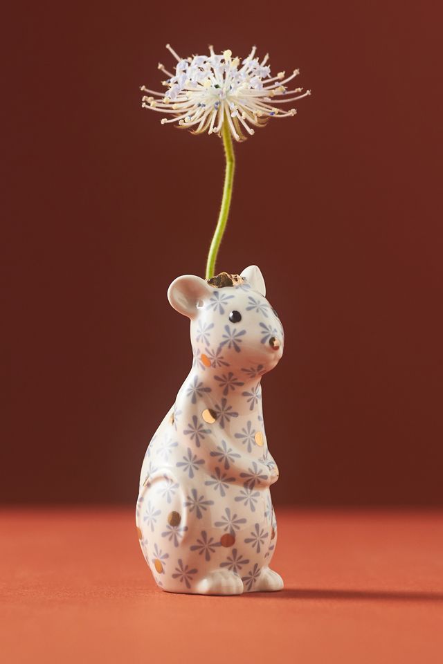Winterland Animal Ceramic Pattern Bud Vase