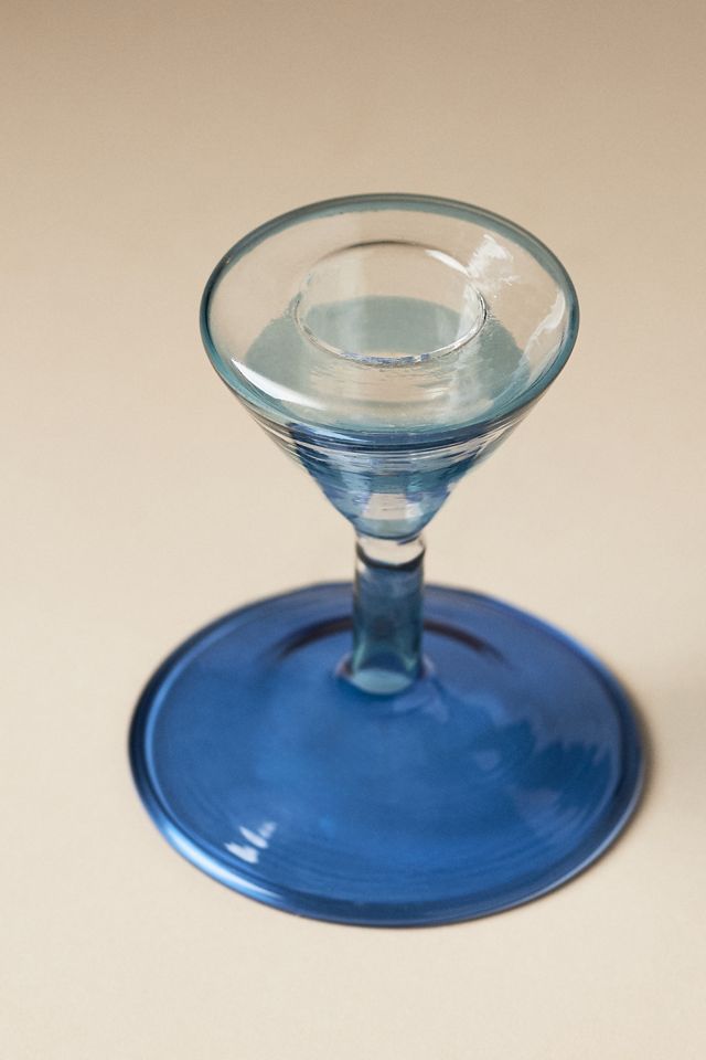 Eleanor Striped Glass Taper Candle Holder #2