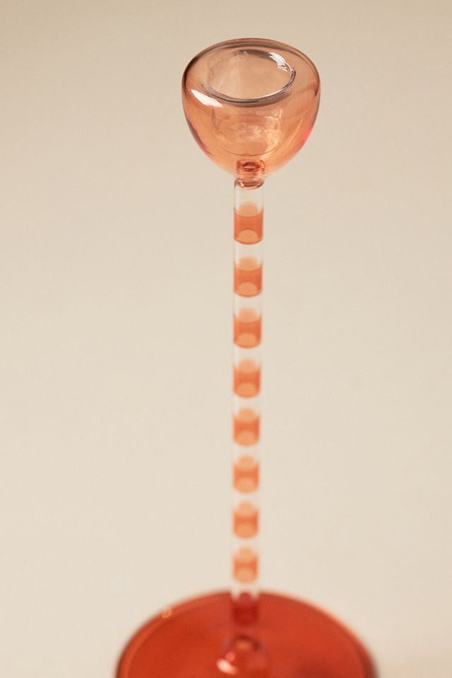 Bougeoir en verre rayé Eleanor #2