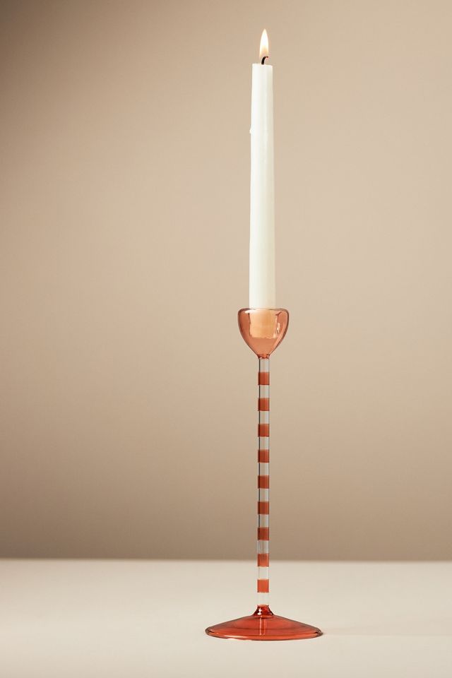 Eleanor Striped Glass Candle Holder